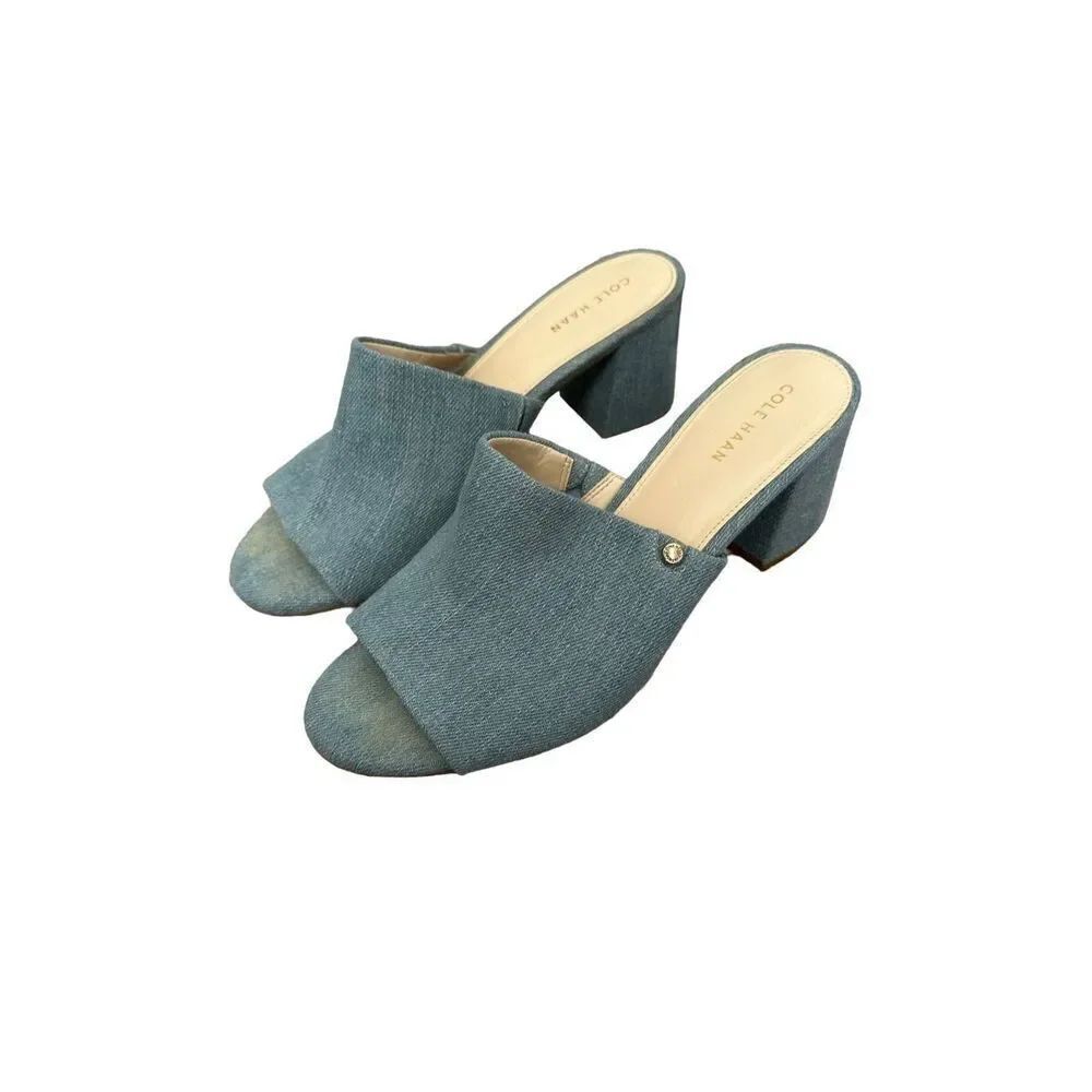 Cole Haan Daina MD OT Mule II slip on block heel Blue women's size US Size 7.5